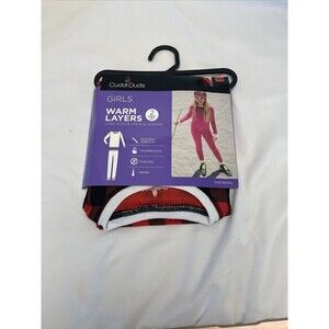 Cuddl Duds girls XS 4/5 Thermal 2pc red, black Plaid Long Sleeves & Leggings New